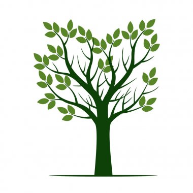 Yapraklı yeşil ağaç. vektör illüstrasyonu.