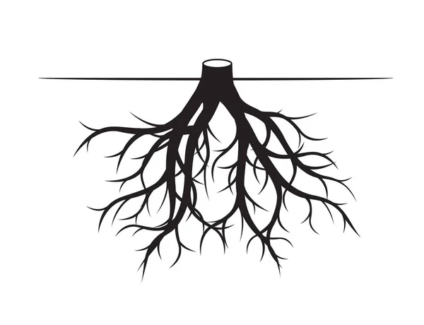 Árvore das Raízes Negras. Ilustração vetorial . — Vetor de Stock
