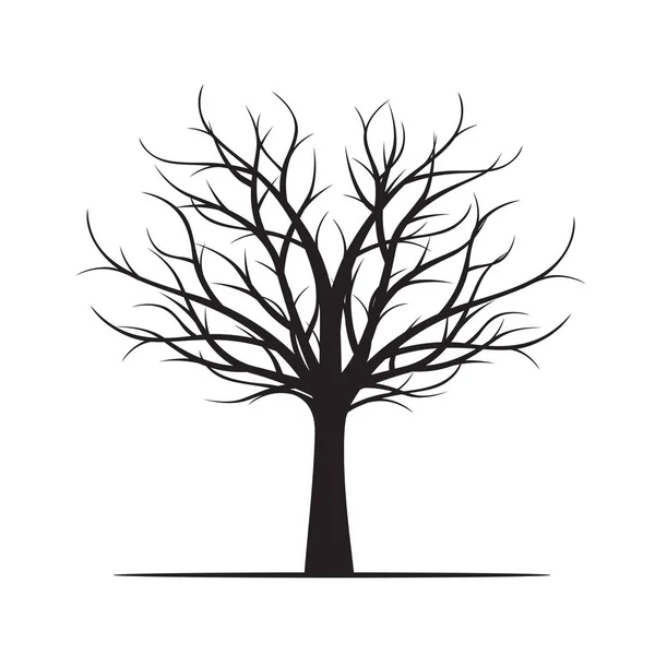 Shape of Black Tree. Vector Illustration. — Stock Vector