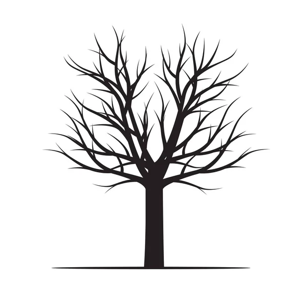 Fekete fa alakja. Vektoros illusztráció. — Stock Vector