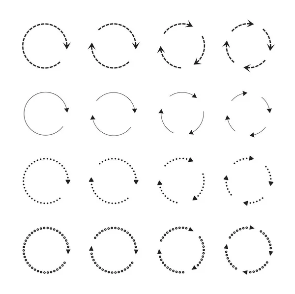 Sets schwarzer Kreispfeile. Vektorsymbole — Stockvektor