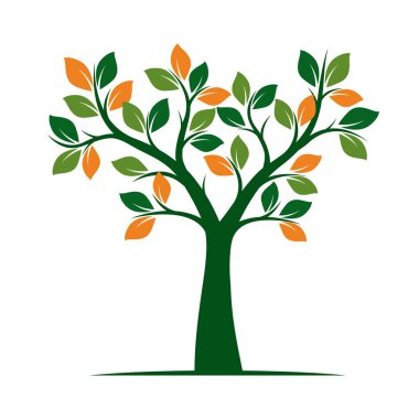 Yeşil bahar ağacı. vektör çizim.