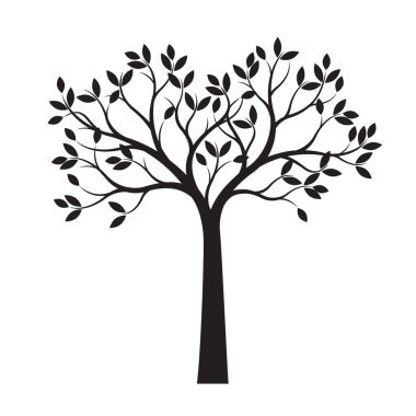 siyah bir ağaç. vektör çizim.