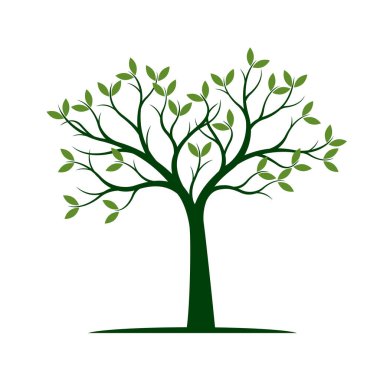 Yeşil bahar ağacı. vektör çizim.