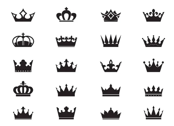 大的矢量王冠图标在白色背景上 病媒说明 标志和皇家标志 — 图库矢量图片