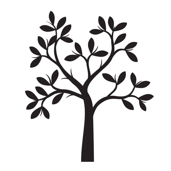 Forma Branca Árvore Com Folhas Esboço Vetorial Ilustração Planta Jardim —  Vetores de Stock