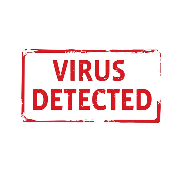 Виявлено Марку Червоного Гранжу Текстовий Вірус Векторна Ілюстрація — стоковий вектор