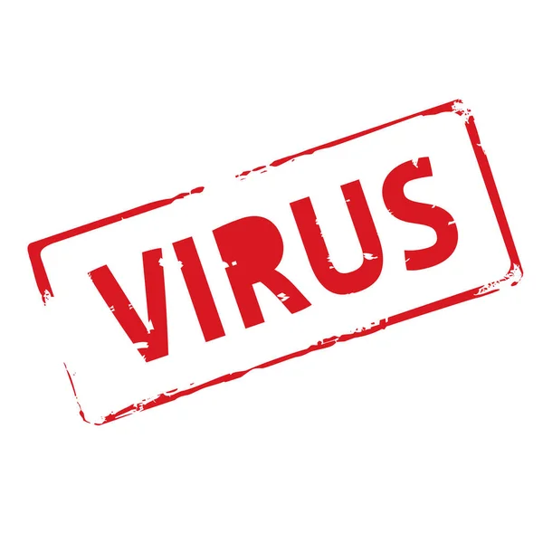 Червоний Гранжевий Штамп Текстовий Вірус Векторна Ілюстрація — стоковий вектор