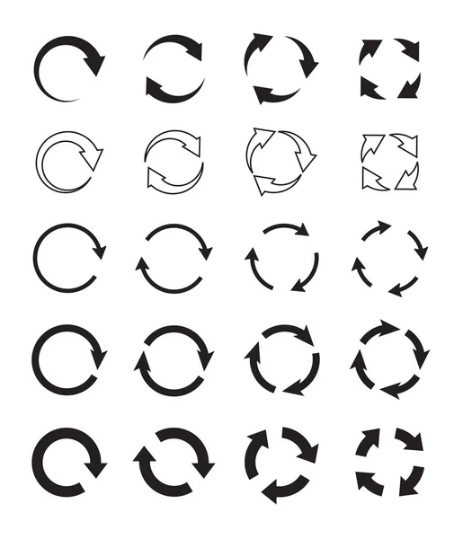 Conjuntos Setas Círculo Preto Ícones Vetoriais Gráfico Para Website —  Vetores de Stock