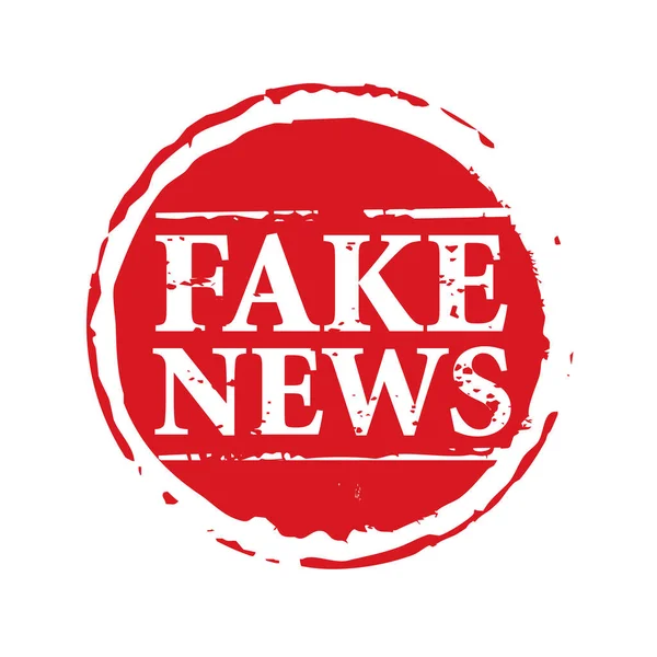 赤いゴムスタンプとテキスト Fake News ベクターイラストとバナー — ストックベクタ