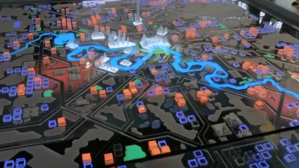 Interaktiv 3D-stadsmodell i Moskva — Stockvideo