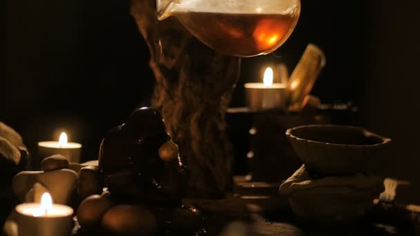 Cérémonie traditionnelle du thé chinois — Video