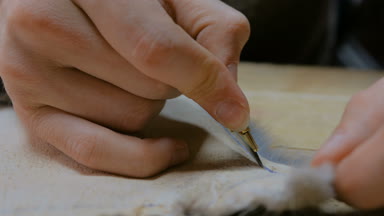 Skinner vizon kürklü deriyle çalışıyor.