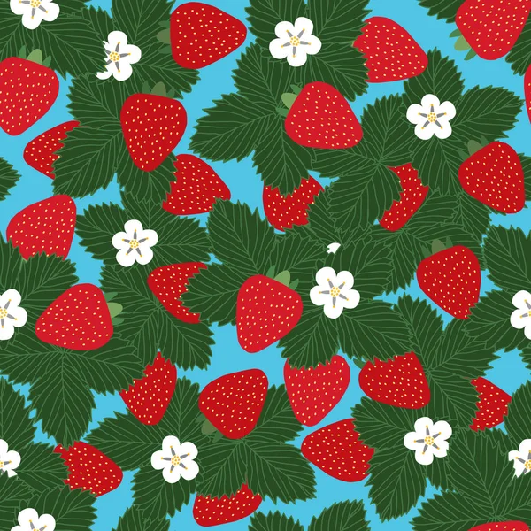 Modèle sans couture de fraises — Image vectorielle