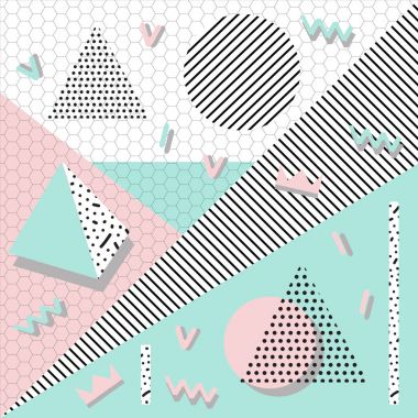 memphis arka plan geometrik şekiller