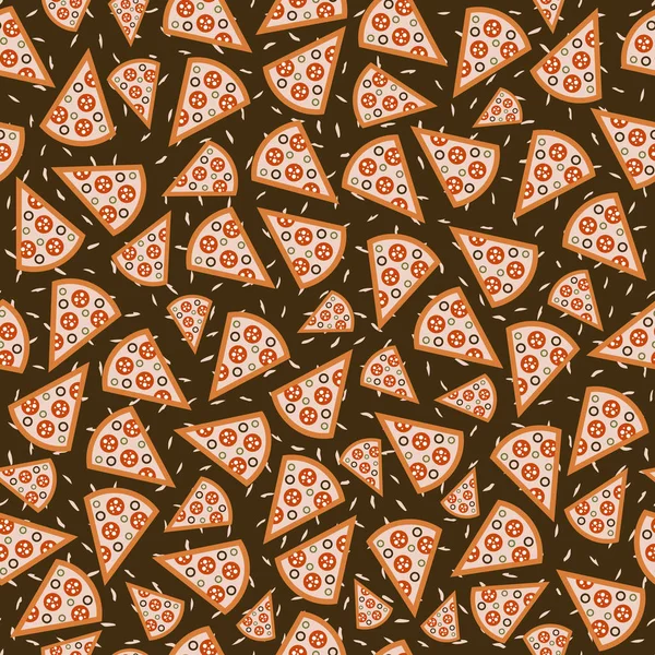Modèle sans couture de tranches de pizza — Image vectorielle