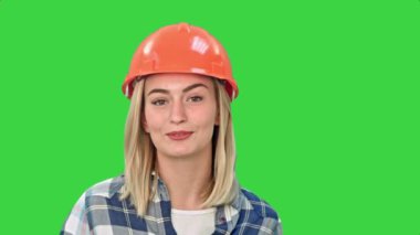 İnşaat işçisi kamera için Chroma anahtar yeşil ekran söz.