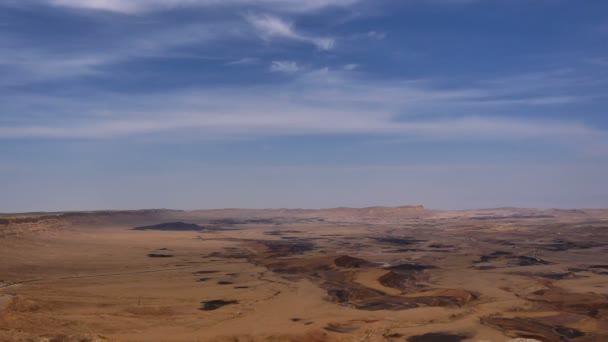 View of stone desert with clear blue sky — Stock Video