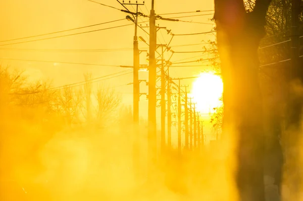 Parlak, sıcak soğuk sabah şafak