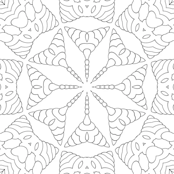 Einfache Malseite Für Kinder Und Erwachsene Nahtloses Muster Symmetrisches Ornament — Stockfoto