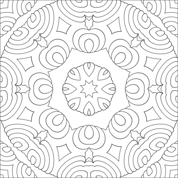 Geometrische Mandala Kleurplaat Voor Kinderen Volwassenen Printen Online Relax Zwart — Stockfoto