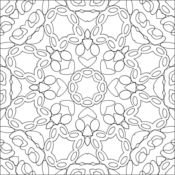 Eenvoudige Geometrische Kleurplaat Voor Kinderen Volwassenen Relax Zwart Wit Ornament — Stockfoto