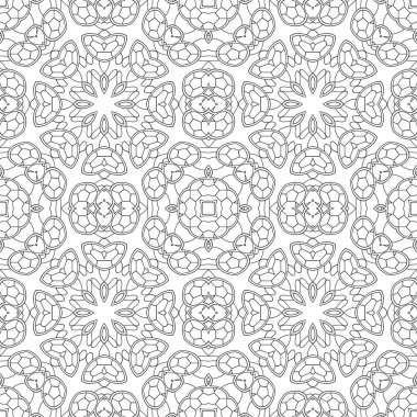 Güzel boyama sayfası. Kusursuz desen, rahat süs. Meditasyon çizim kitabı. Tasarım çalışması için Kaleydoskop şablonu.