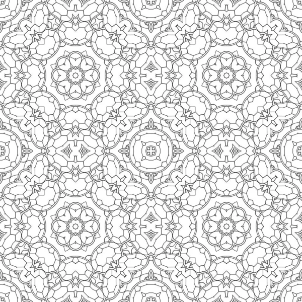 Beautiful coloring page. Seamless pattern, relax ornament. Meditative drawing coloring book. Kaleidoscope template for design work.