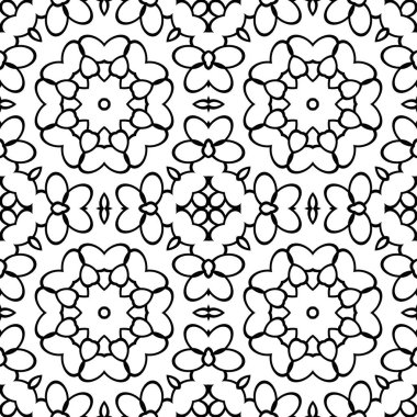 Basit boyama sayfası. Kusursuz desen, rahat süs. Meditasyon çizim kitabı. Tasarım çalışması için Kaleydoskop şablonu.