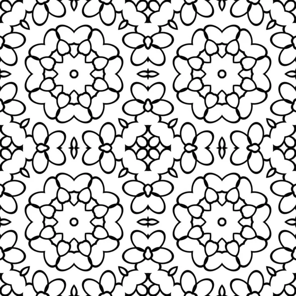 Einfache Malseite Nahtlose Muster Entspannen Ornament Meditative Zeichnung Malbuch Kaleidoskop — Stockfoto