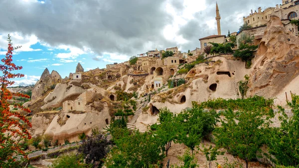 Unreal world of Cappadocia. Colorful Pigeon valley. Uchisar village located, Nevsehir Province in the Cappadocia region of Turkey, Asia. Traveling concept background