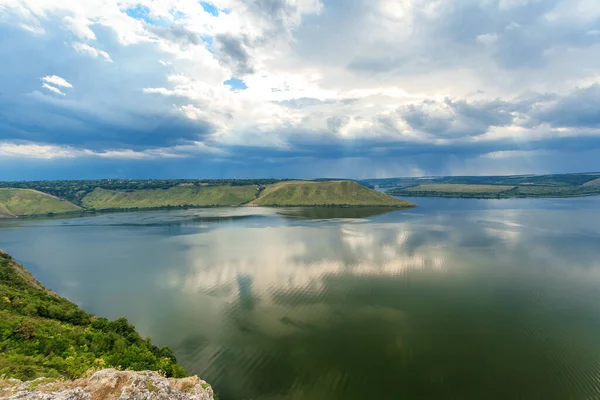 Alta Orilla Del Río Dnister Ucrania — Foto de Stock