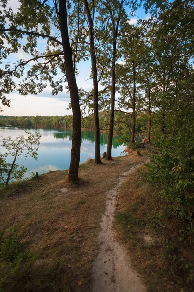 Trilha Perto Lago Ucrânia Imagem De Stock