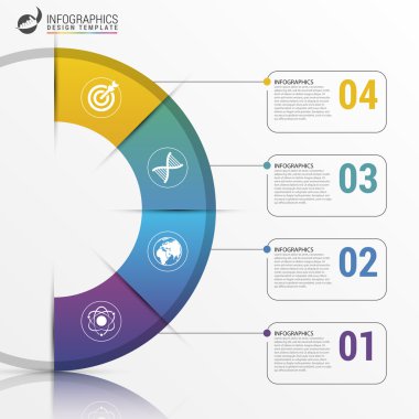 Infographic rapor şablonu hatları ile. Vektör