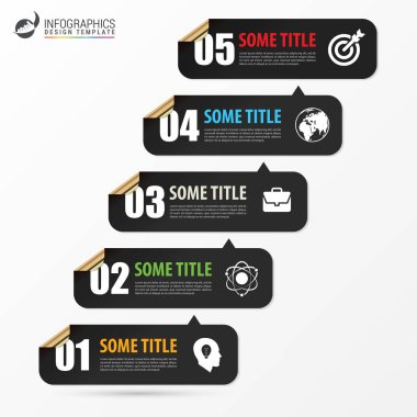 Infographics tasarım şablonu. İş merdiven adım başarı. Vektör