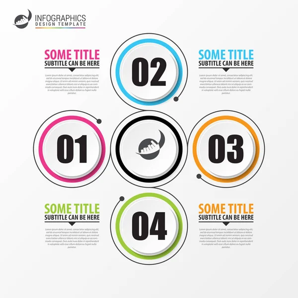 Infographic tasarım şablonu. 4 seçenekleri ile iş kavramı. Vektör