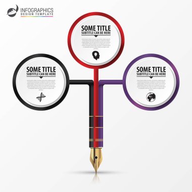 Eğitim kalem. Infographics tasarım şablonu. Vektör