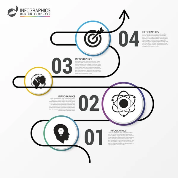 Abstracte kleurrijke zakelijke pad. Infographic sjabloon tijdlijn — Stockvector