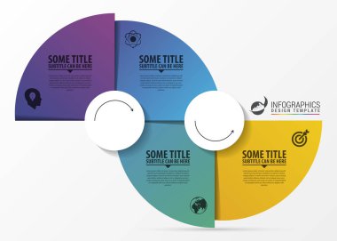 Sarmal Infographic diyagramı. İş şablonu. Vektör