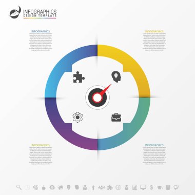 Infographic Daire 4 seçenekleri ile. Vektör