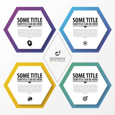 Infographic tasarım şablonu. İş kavramı ile 4 seçenekleri