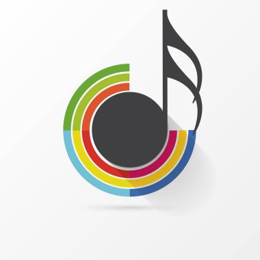 Music note Icon. Creative colorful style. Vector clipart