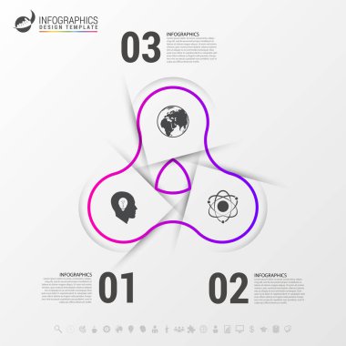 Infographic şablonu. 3 adımda ile diyagram