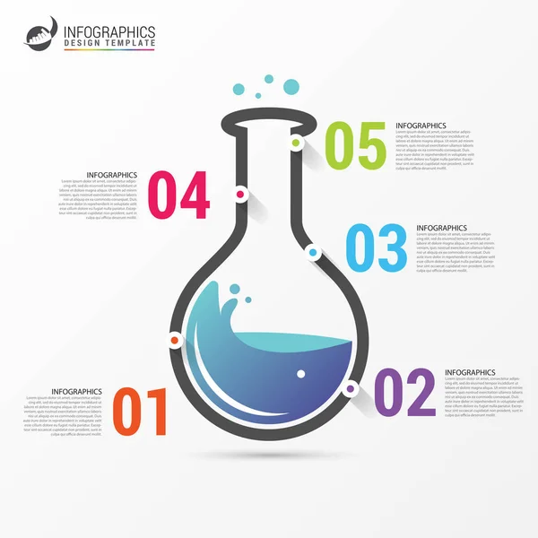 Modello di progettazione infografica. Concetto di laboratorio scientifico. Vettore — Vettoriale Stock