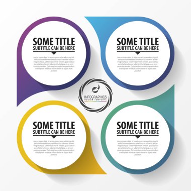 Infographic şablonu. 4 seçenekleri ile iş kavramı. Vektör