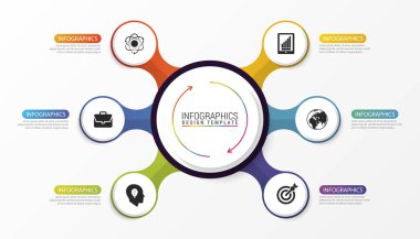 Daire infographics. Diyagramı şablonu. Vektör