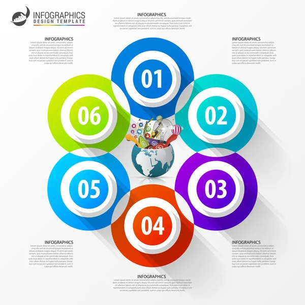 Modello per diagramma del ciclo. Concetto infografico, Vettore — Vettoriale Stock