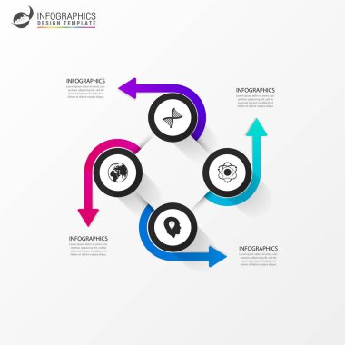 Infographics kavramı. Diyagramı şablonu. Vektör