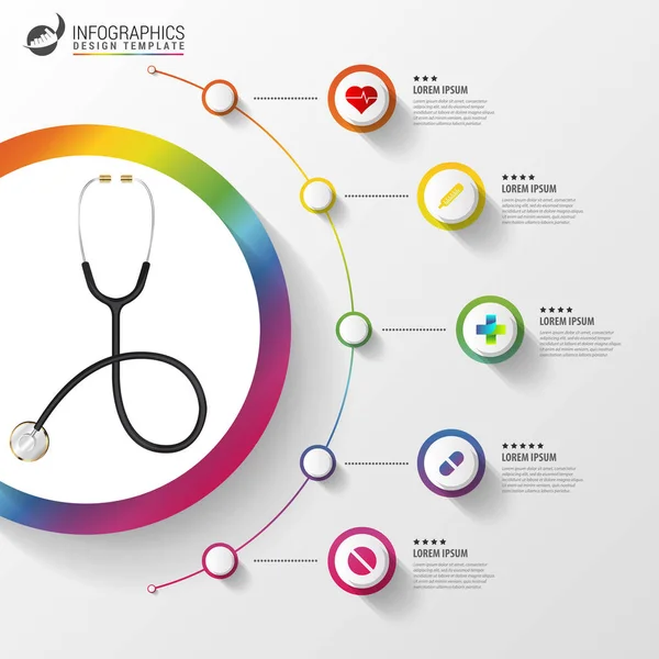의료 및 건강 infographics입니다. 현대 디자인 서식 파일 — 스톡 벡터
