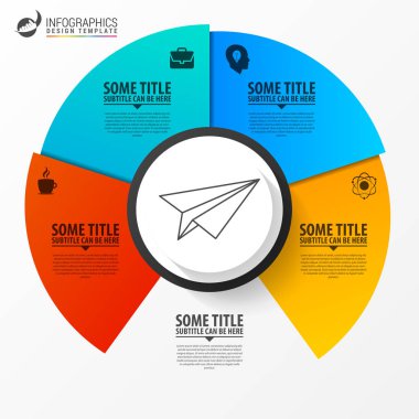 4 seçenekleri ile iş kavramı. Infographic tasarım. Vektör